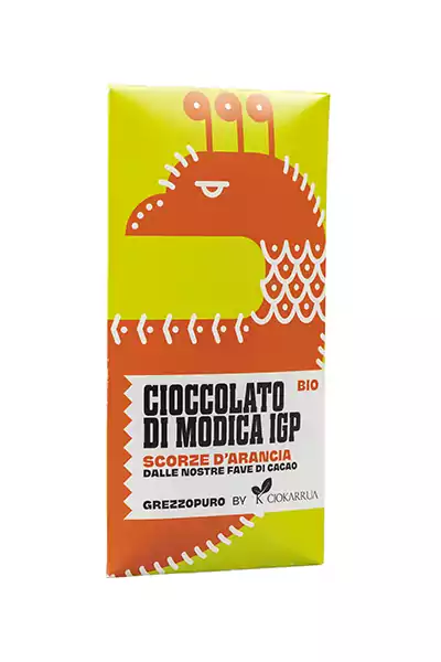 Modica IGP Chocolate Orange Peel Grezzopuro, Ciokarrua