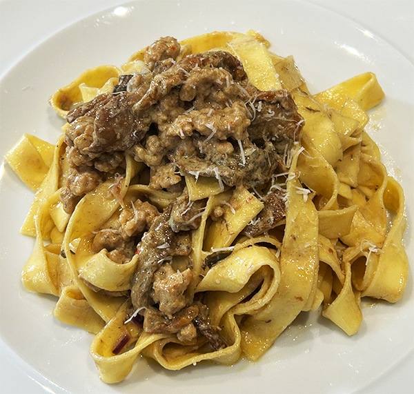 Porcini Mushroom & Fresh Sausage Pappardelle