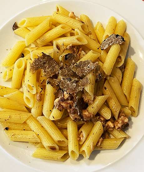 Pasta Provolone, Anchovies and Black Truffle