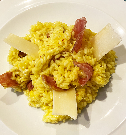 Saffron Risotto with Salami | Italian Recipes | Italyabroad.com
