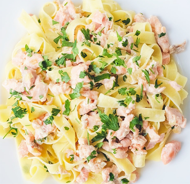 Tagliatelle al Salmone (Salmon Tagliatelle)