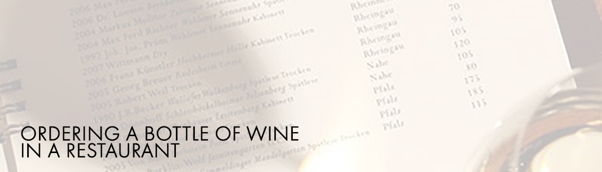Ordering a bottle of wine in a restaurant 